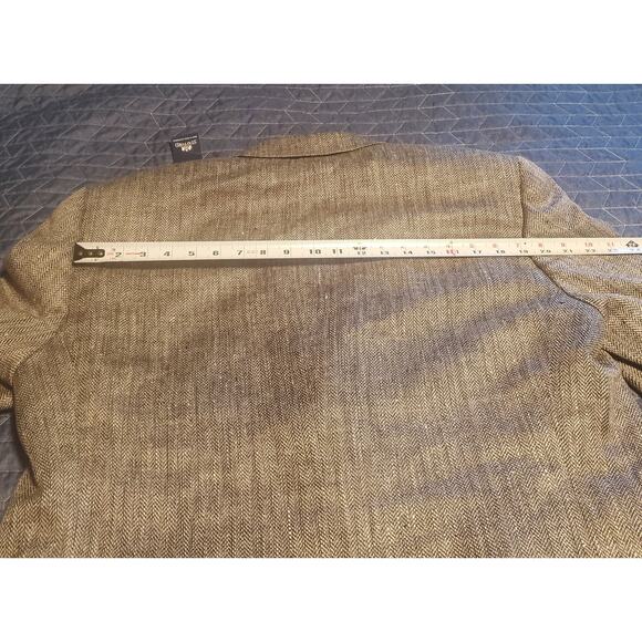 NEW Stafford Size 44R 100% Silk Men's Blazer Suit Jacket Gray Black Herringbone - Picture 8 of 12